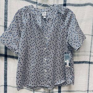 Worthington Navy and White Button Down Shirt